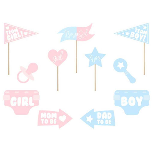 Picture of PHOTO PROPS GENDER REVEAL PARTY - 11 PACK